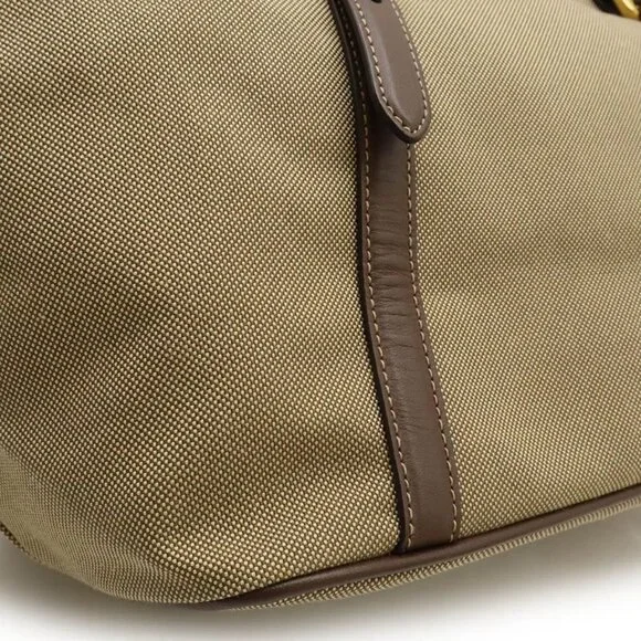 Prada Logo Jacquard Ribbon Tote 2-Way Shoulder Bag Canvas Khaki - Picture 9 of 9